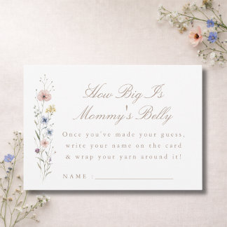 Carte De Remerciements Wildflower Baby Shower Game Mommy's Belly Card