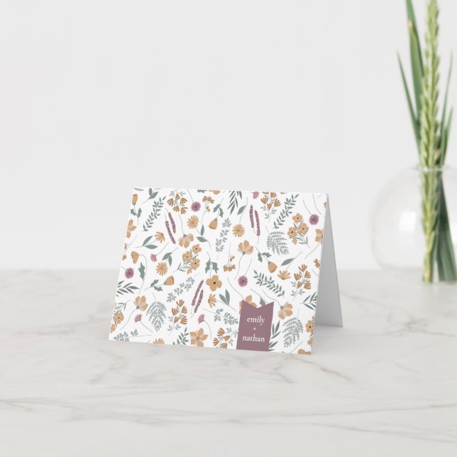 Carte De Remerciements Wildflower Baby Shower Thank You Card - Orange (Devant)