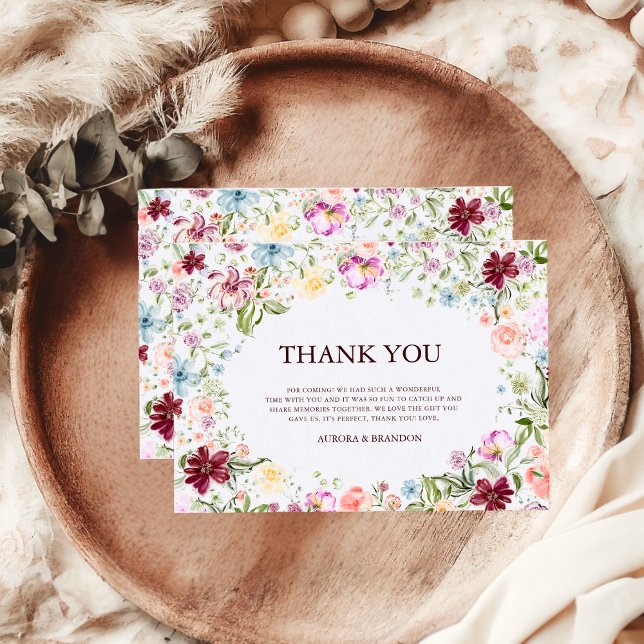 Carte De Remerciements Wildflower Garden Floral Wedding Thank You Card (Créateur téléchargé)