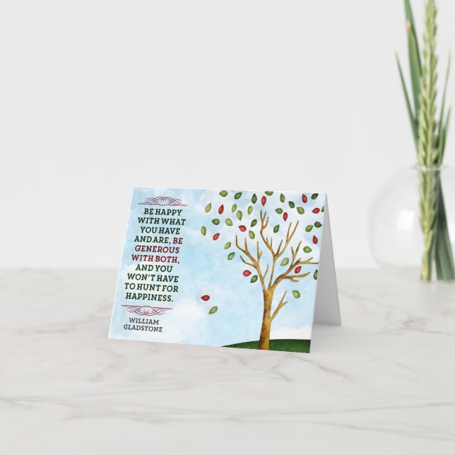 Carte De Remerciements William Gladstone Citation Inspirationnelle "Bonhe (Devant)