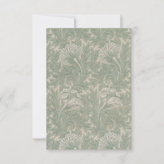 Carte De Remerciements William Morris Green Tulip Textile Imprimer