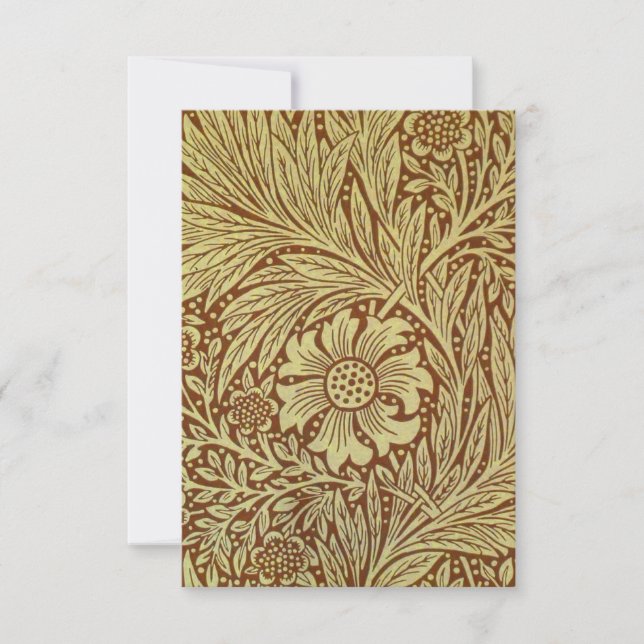 Carte De Remerciements William Morris Marigold Motif de fleurs antiques (Devant)