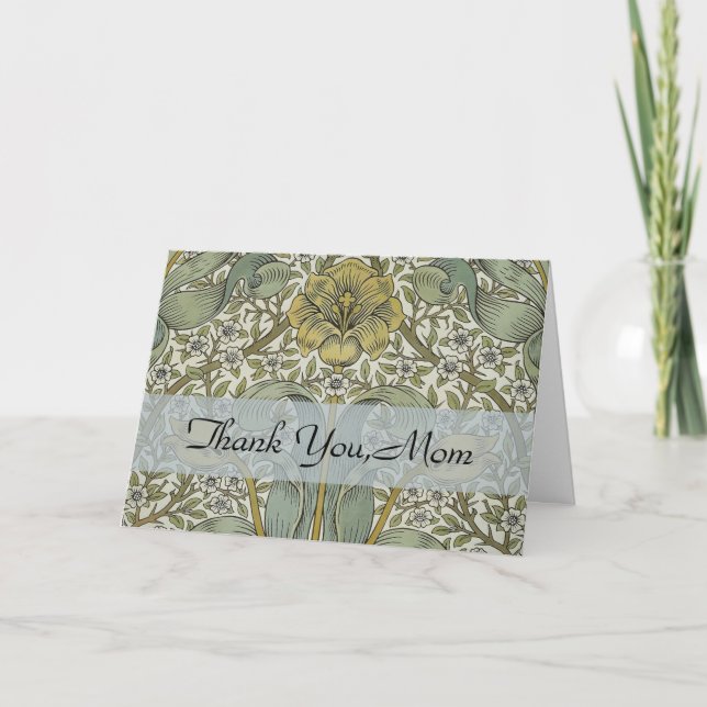 Carte De Remerciements William Morris Spring Motif classique épais (Devant)