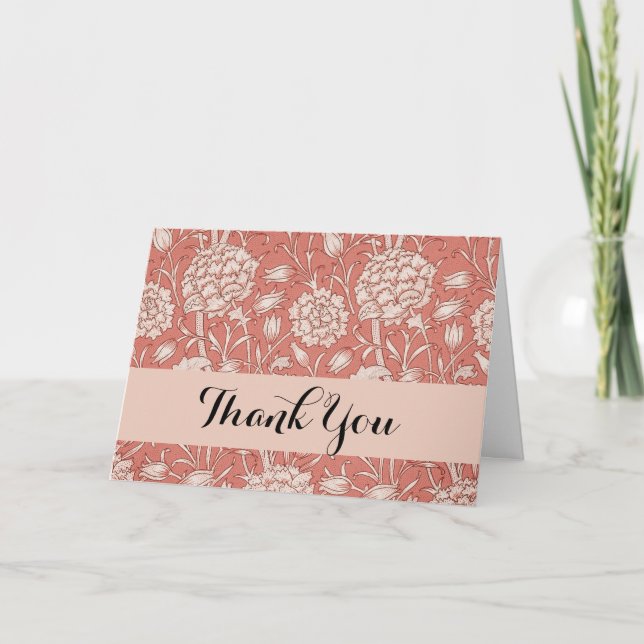 Carte De Remerciements William Morris Wild Tulip Classique Conception Vic (Devant)