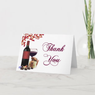 Carte De Remerciements Wine & Chocolate Thank You Card