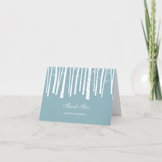 Carte De Remerciements Winter Forest Wedding Thank You Card (Devant)