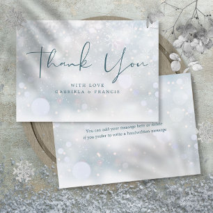 Carte De Remerciements Winter Wonderland Snowflakes Mariage