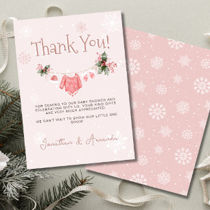 Carte De Remerciements Winter Wonderland Son Baby shower Froid Extérieur
