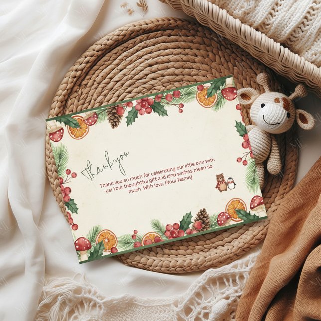 Carte De Remerciements Winter Woodland Baby Shower (Créateur téléchargé)