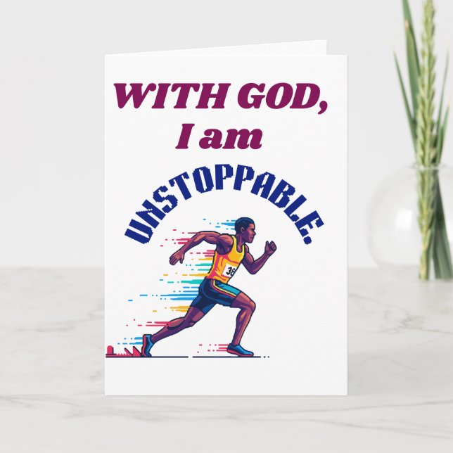 Carte De Remerciements With God, I'm Unstoppable (Devant)