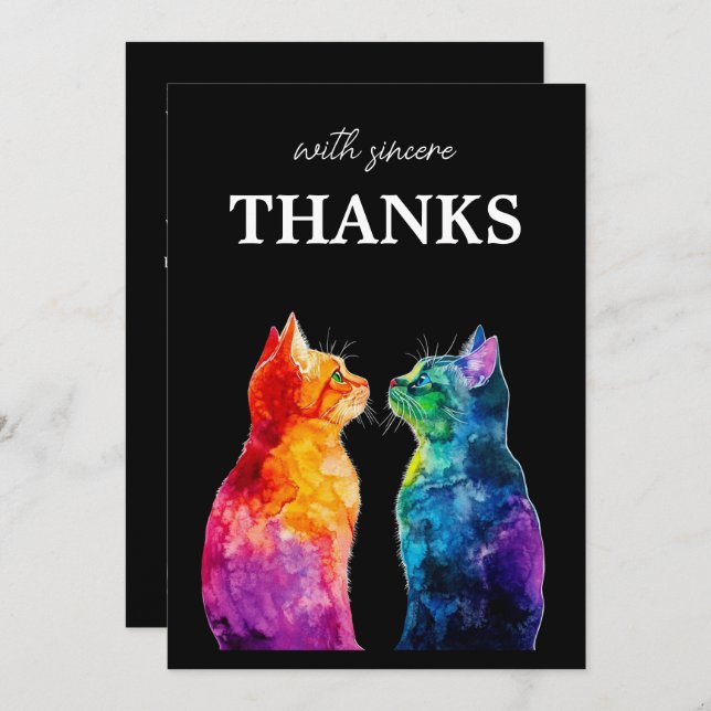 Carte De Remerciements With Sincere Thanks  Purrfectly Yours: Purrfectly  (Devant / Derrière)