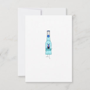 Carte De Remerciements WKD Bleu, boisson, mignon