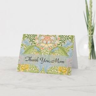 Carte De Remerciements Wm Morris Myrtle Floral Art Nouveau Pastel