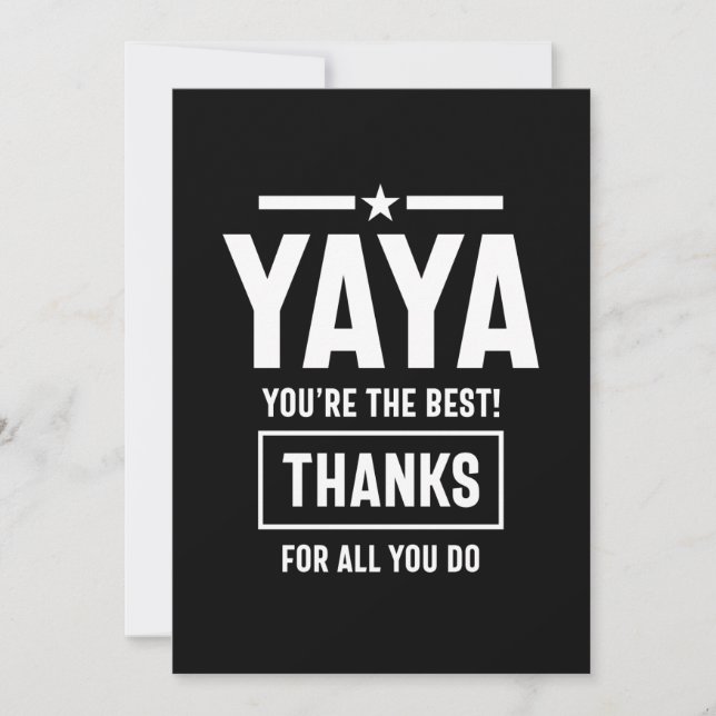 Carte De Remerciements Womens Yaya Vous êtes le meilleur cadeau Yia-Yia (Devant)