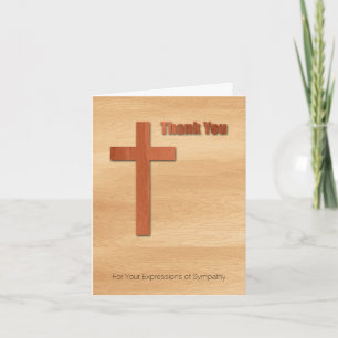 Carte De Remerciements Wooden Cross Sympathy Thank You V Note C