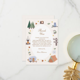 Carte De Remerciements Woodland Adventure Attend le Baby shower de campin