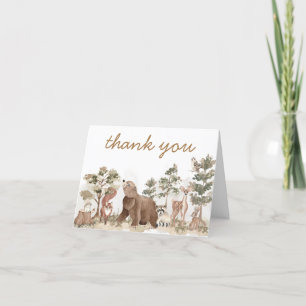Carte De Remerciements Woodland Animals Adventure Await Baby shower