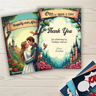 Carte De Remerciements Woodland Enchanted Forest Fairytale Birthday