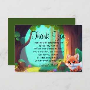 Carte De Remerciements Woodland forêt amis mignon bébé foin