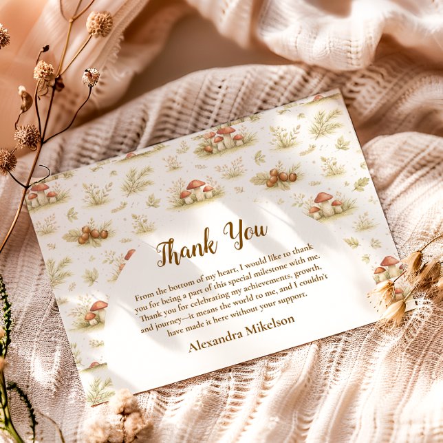 Carte De Remerciements Woodland Mushroom Wild One Birthday (Créateur téléchargé)