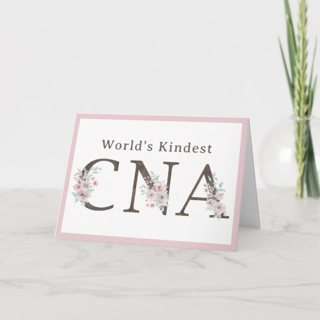 Carte De Remerciements World’s Kindest CNA Floral Christmas (Devant)