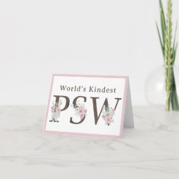 Carte De Remerciements World’s Kindest PSW Floral Christmas