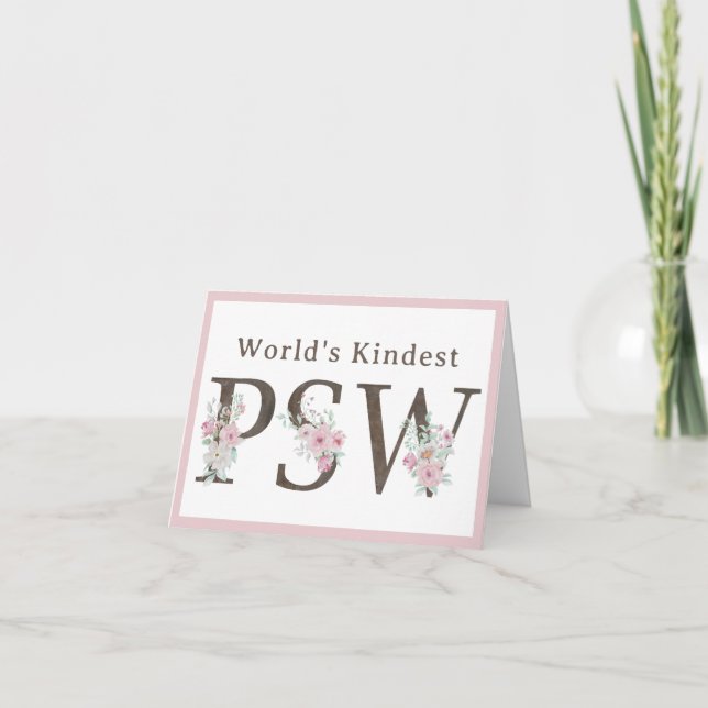 Carte De Remerciements World’s Kindest  PSW Floral Christmas (Devant)