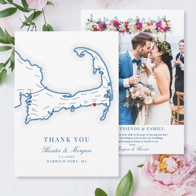 Carte De Remerciements Wychmere Beach Club Cape Cod Photo Mariage (These Harwich Port MA Thank You Cards are perfect for your Wychmere Beach Club destination wedding)