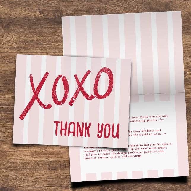 Carte De Remerciements XOXO Hand Drawn Galentine’s Day Party Folding (Créateur téléchargé)