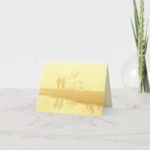 Carte De Remerciements Yellow Heart Beach Wedding Thank You