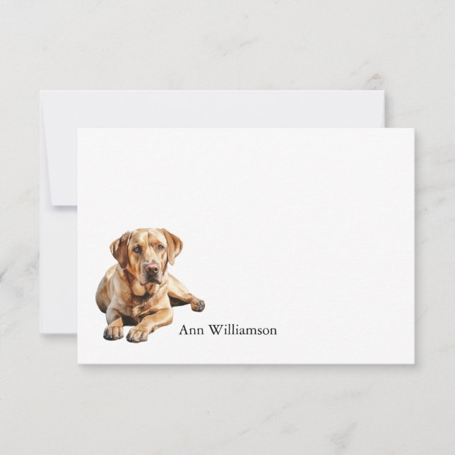 Carte De Remerciements Yellow Labrador Retriever (Devant)