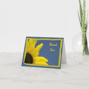 Carte De Remerciements Yellow Sunflower and Blue Sky Thank You