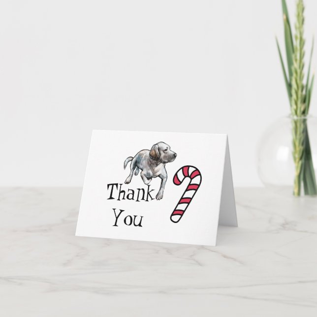 Carte De Remerciements Yellow White Labrador Retriever Thank You (Devant)