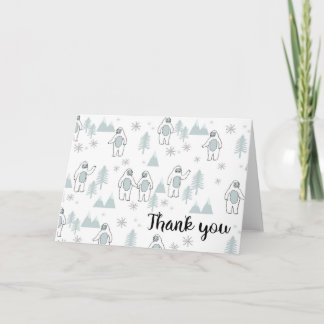 Carte De Remerciements Yeti Winter Thank