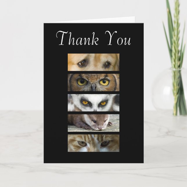 Carte de remerciements - yeux d'animaux (Devant)