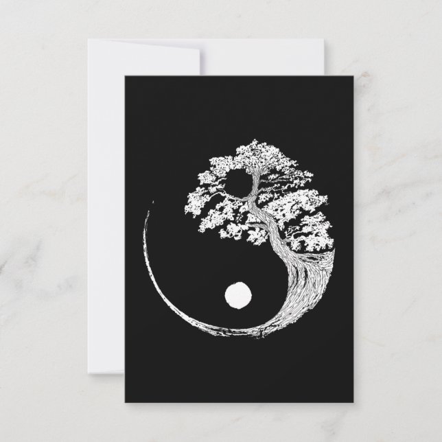 Carte De Remerciements Yin Yang Bonsai Tree Japon, bouddhiste japonais Ze (Devant)