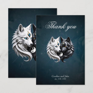 Carte De Remerciements Yin Yang Wolves.