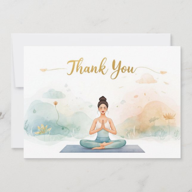 Carte De Remerciements Yoga Position Thank You Card (Devant)