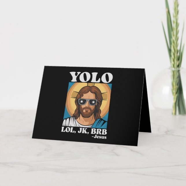 Carte De Remerciements YOLO LOL JK BRB Jesus Drôle Pâques (Devant)