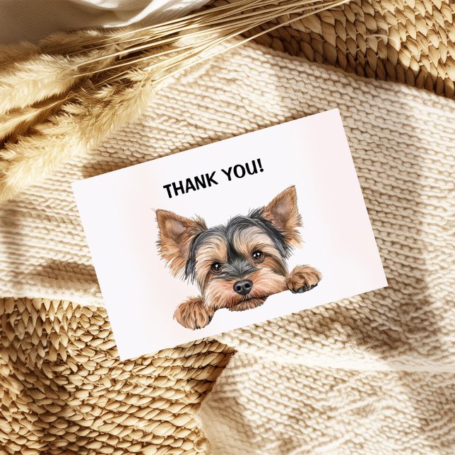 Carte De Remerciements Yorkie à l'oeil mignon (Créateur téléchargé)