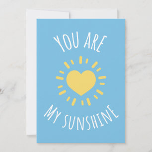Carte De Remerciements 'You Are My Sunshine' Cute Heart Sun Design
