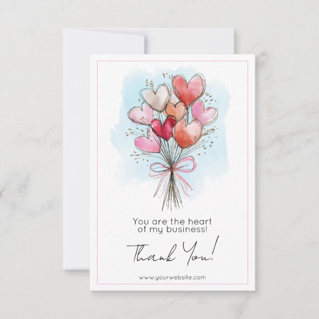 Carte De Remerciements You are the Heart of my Business Thank You Card (Devant)