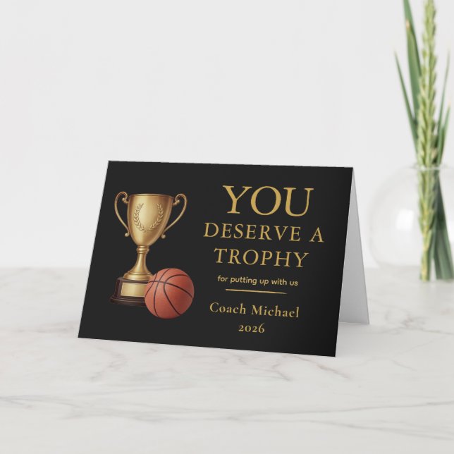 Carte De Remerciements You Deserve a Trophy BasketballCoach Funny  (Devant)