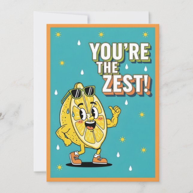 Carte De Remerciements You’re the Zest funny lemon pun gift cute citrus (Devant)