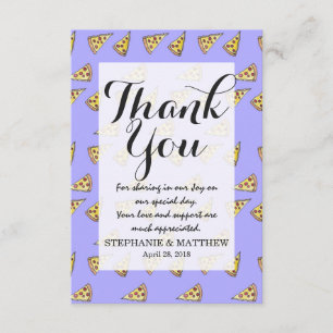 Carte De Remerciements Yummy Pizza et Pepperoni Foody Aquarelle