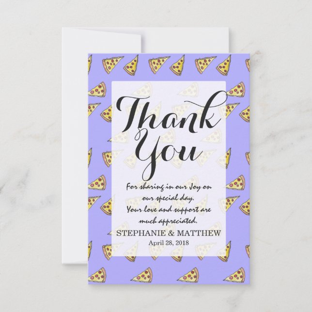 Carte De Remerciements Yummy Pizza et Pepperoni Foody Aquarelle (Devant)