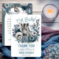Zebra Oh Baby Blue Floral Baby Shower