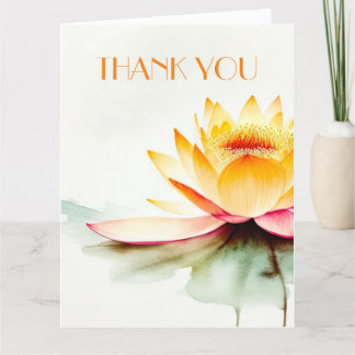 CARTE DE REMERCIEMENTS ZEN LOTUS WATERCOLOR