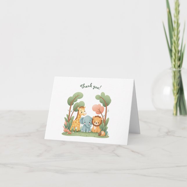 Carte De Remerciements Zoo Anniversaire (Devant)