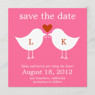 Carte de Remise de Date Monogram Birds - Rose Chau